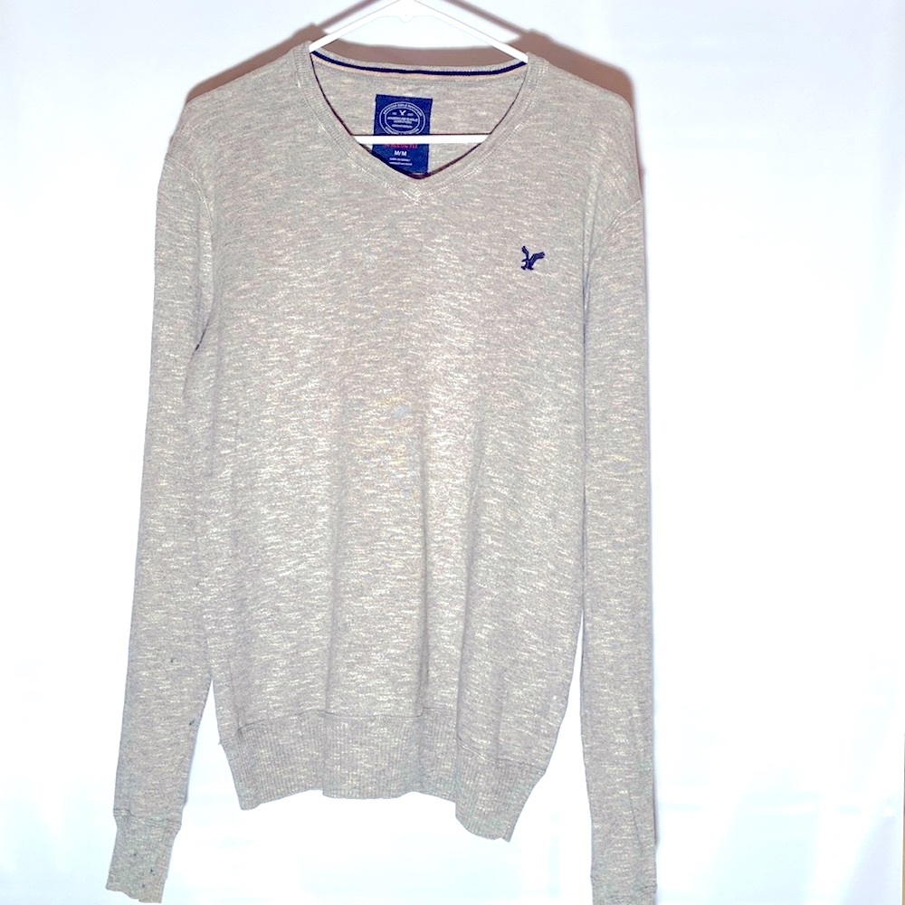 American Outfitters V-Neck Man Pullover Long-sleeves Sweater y2k Athletic Fit